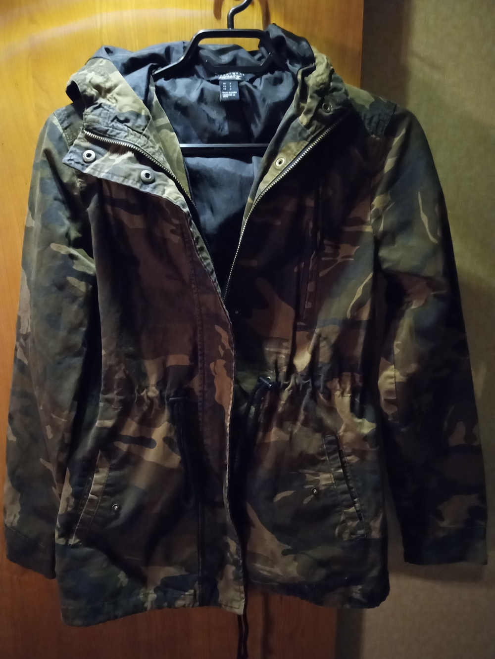 Society Black Streetwear Coat with Subtle Label